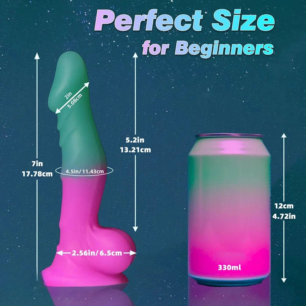 #3 ribbed color block silicone dildo