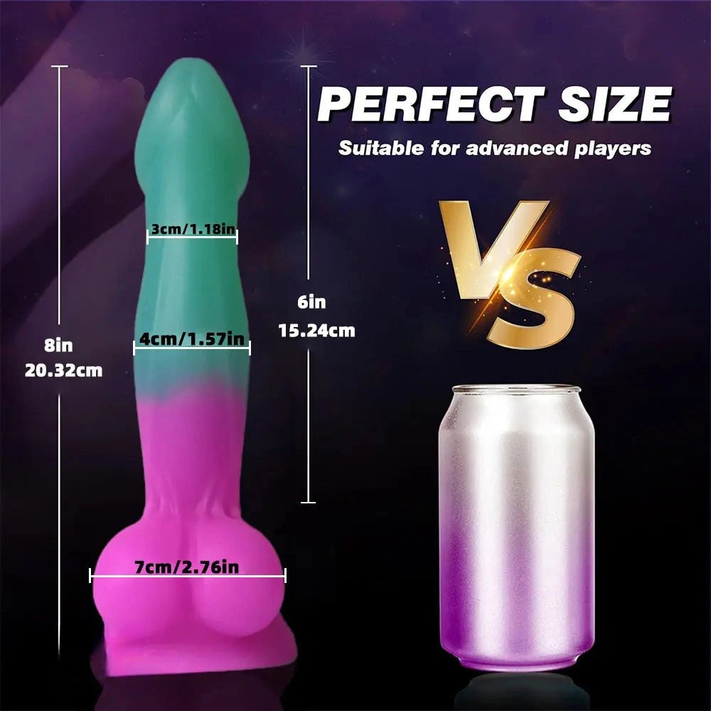 #3 ribbed color block silicone dildo