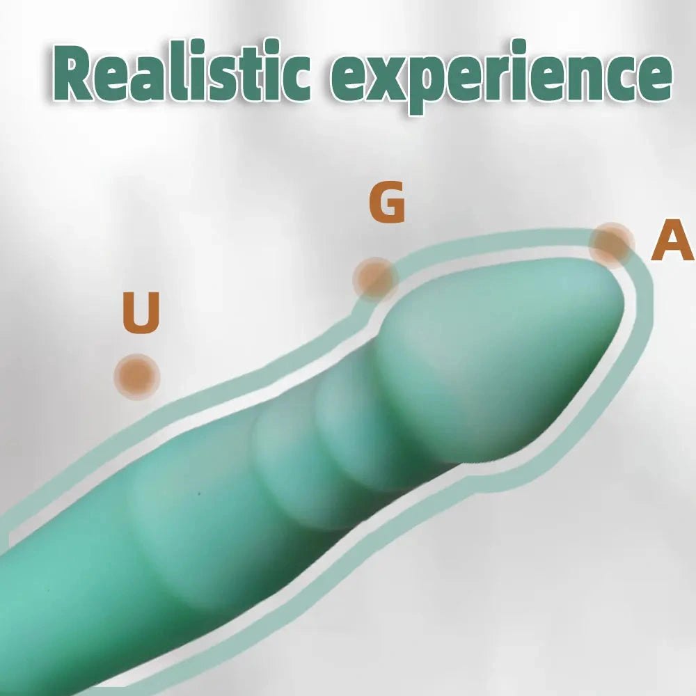 Ribbed color block silicone dildo, photo 11