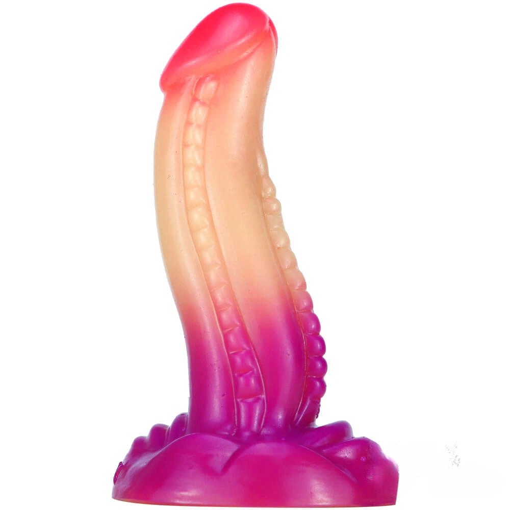 Ombre Purple ombre ridged fantasy dildo