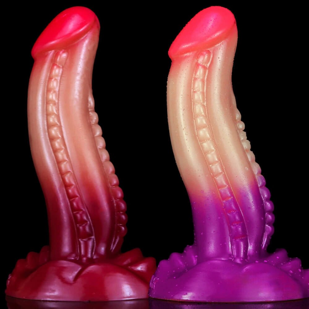 Ombre ridged fantasy dildo, photo 1