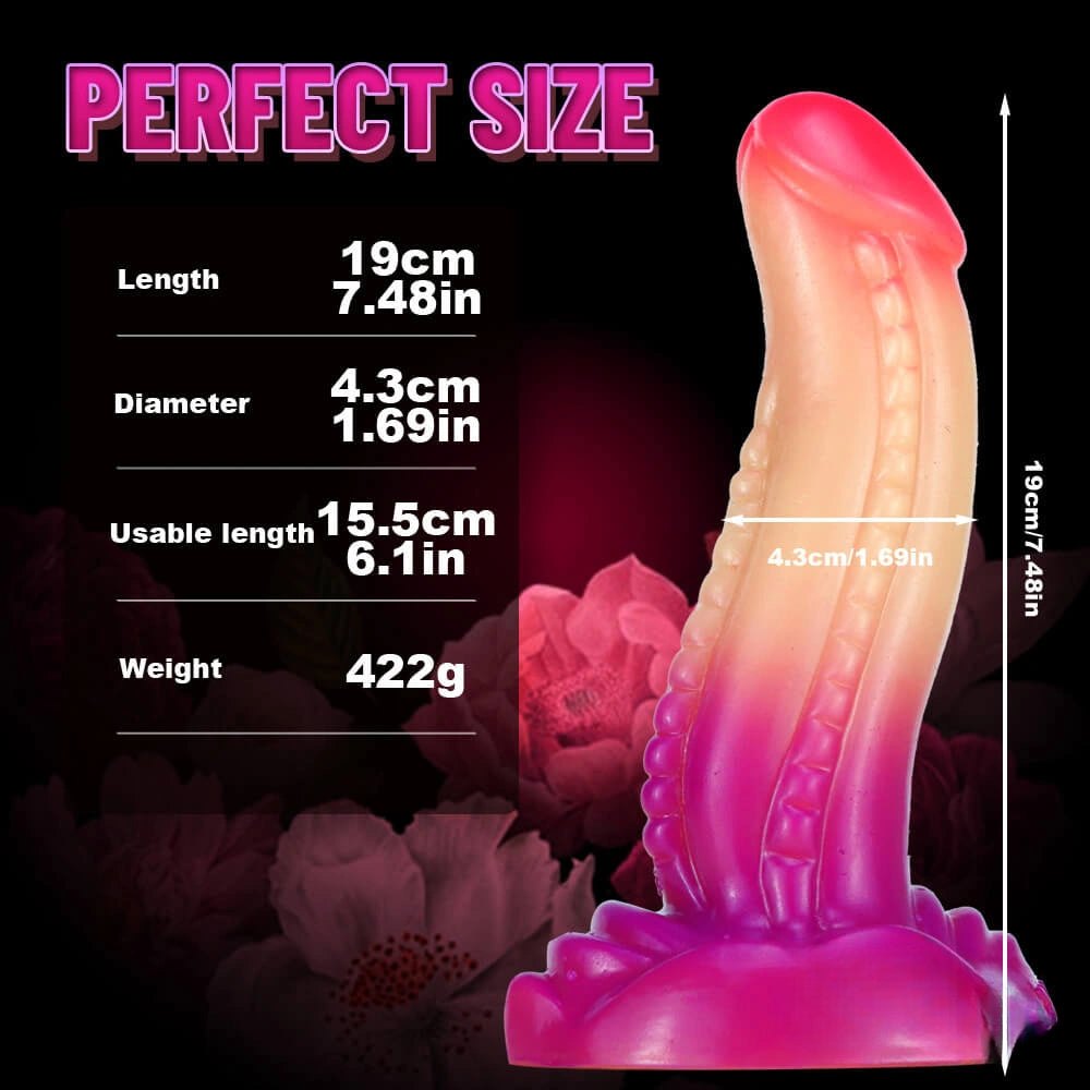 Ombre ridged fantasy dildo, photo 10