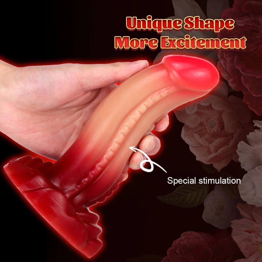 Ombre ridged fantasy dildo, photo 3