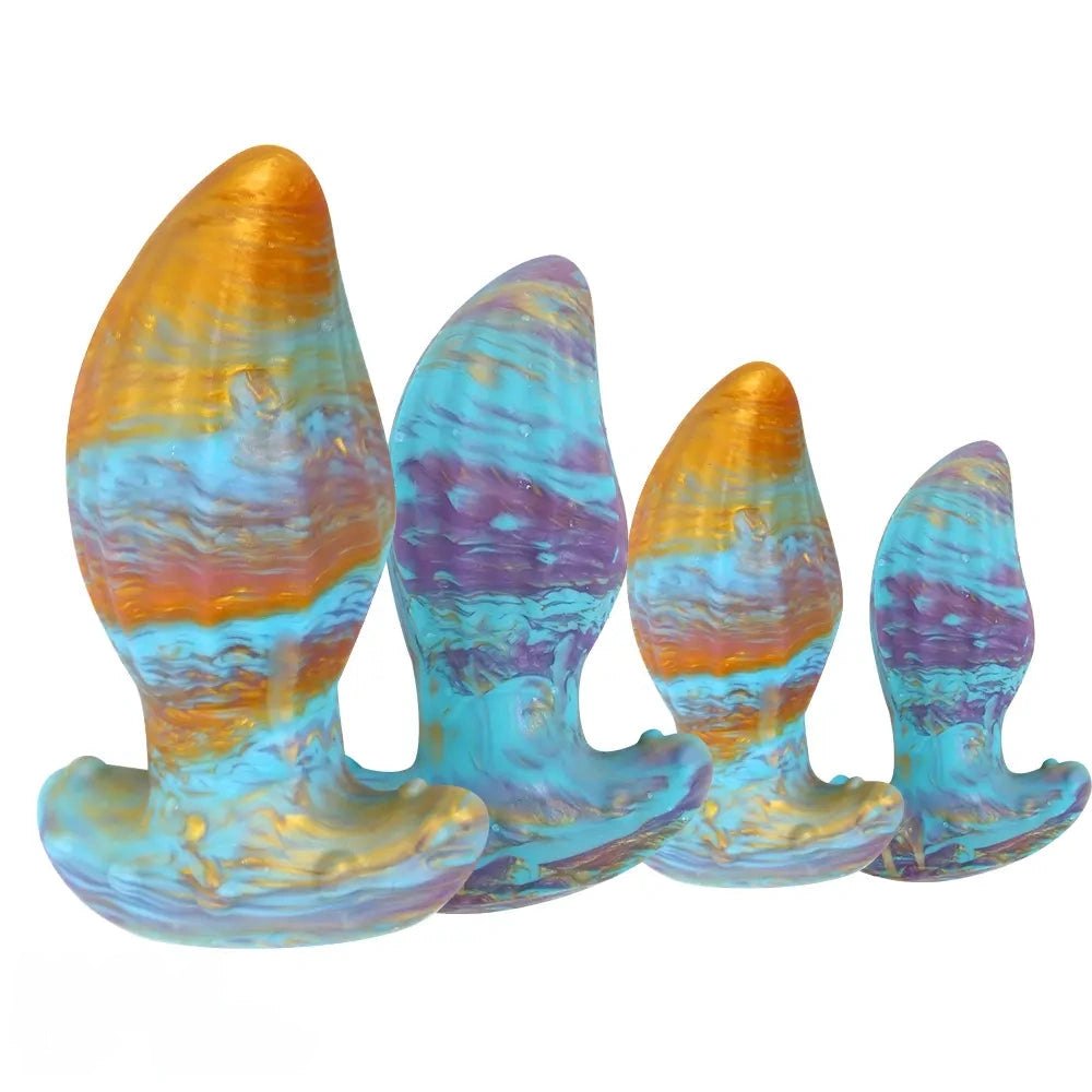 Mixed ombre ridged fantasy dildo, photo 1