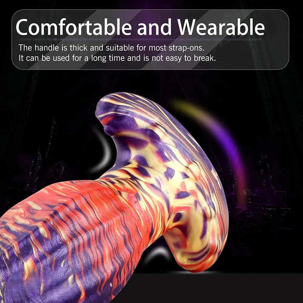 Mixed ombre ridged fantasy dildo, photo 10