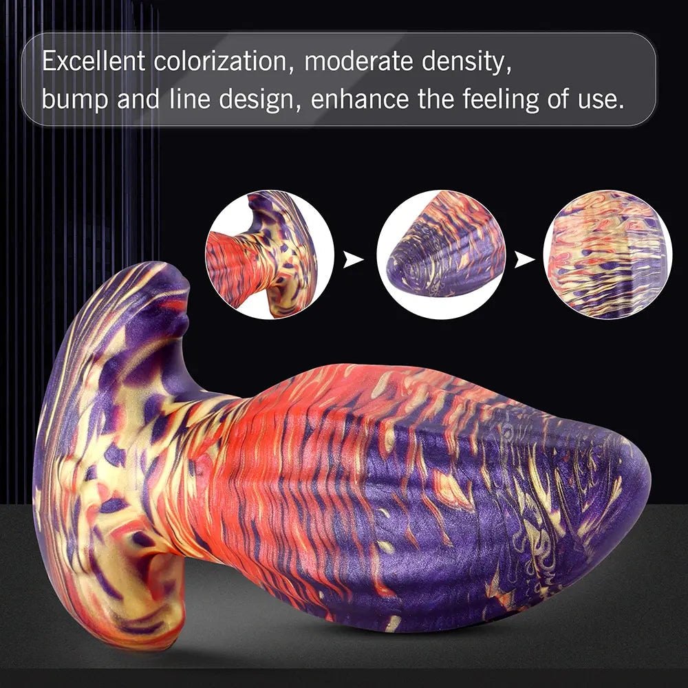 Mixed ombre ridged fantasy dildo, photo 11