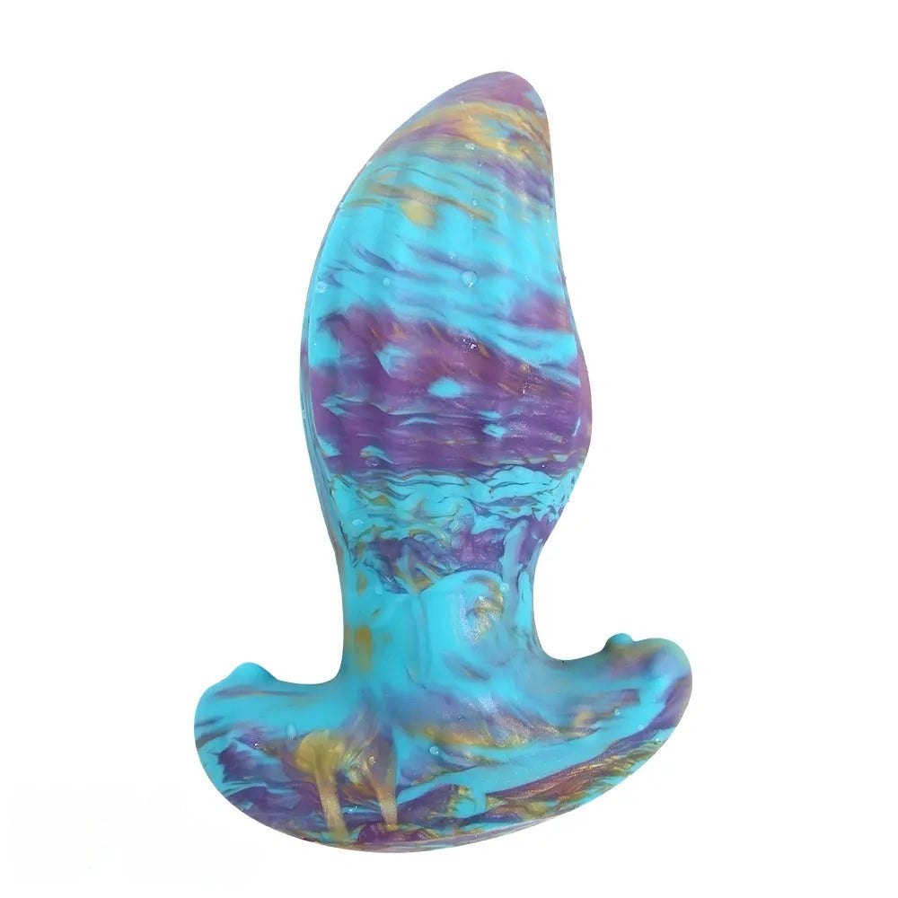 Mixed ombre ridged fantasy dildo, photo 2