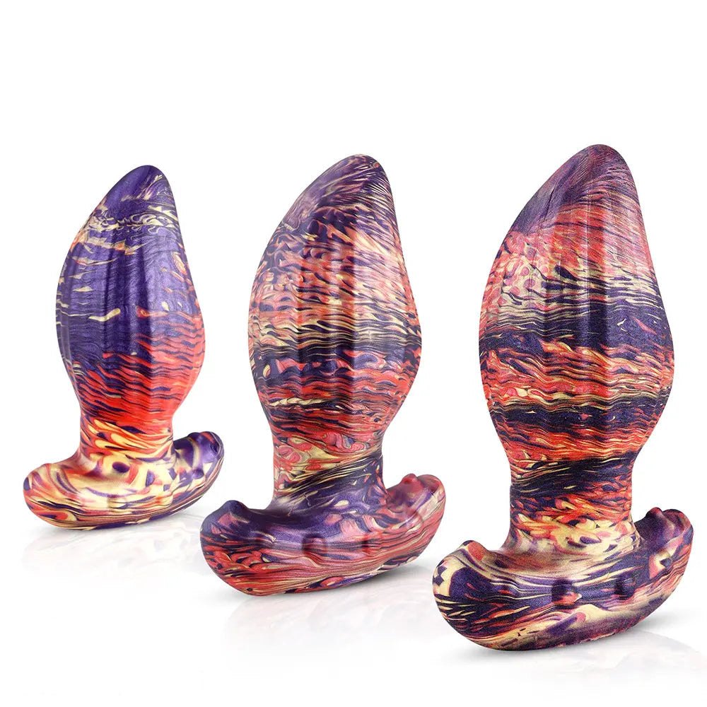 Mixed ombre ridged fantasy dildo, photo 3