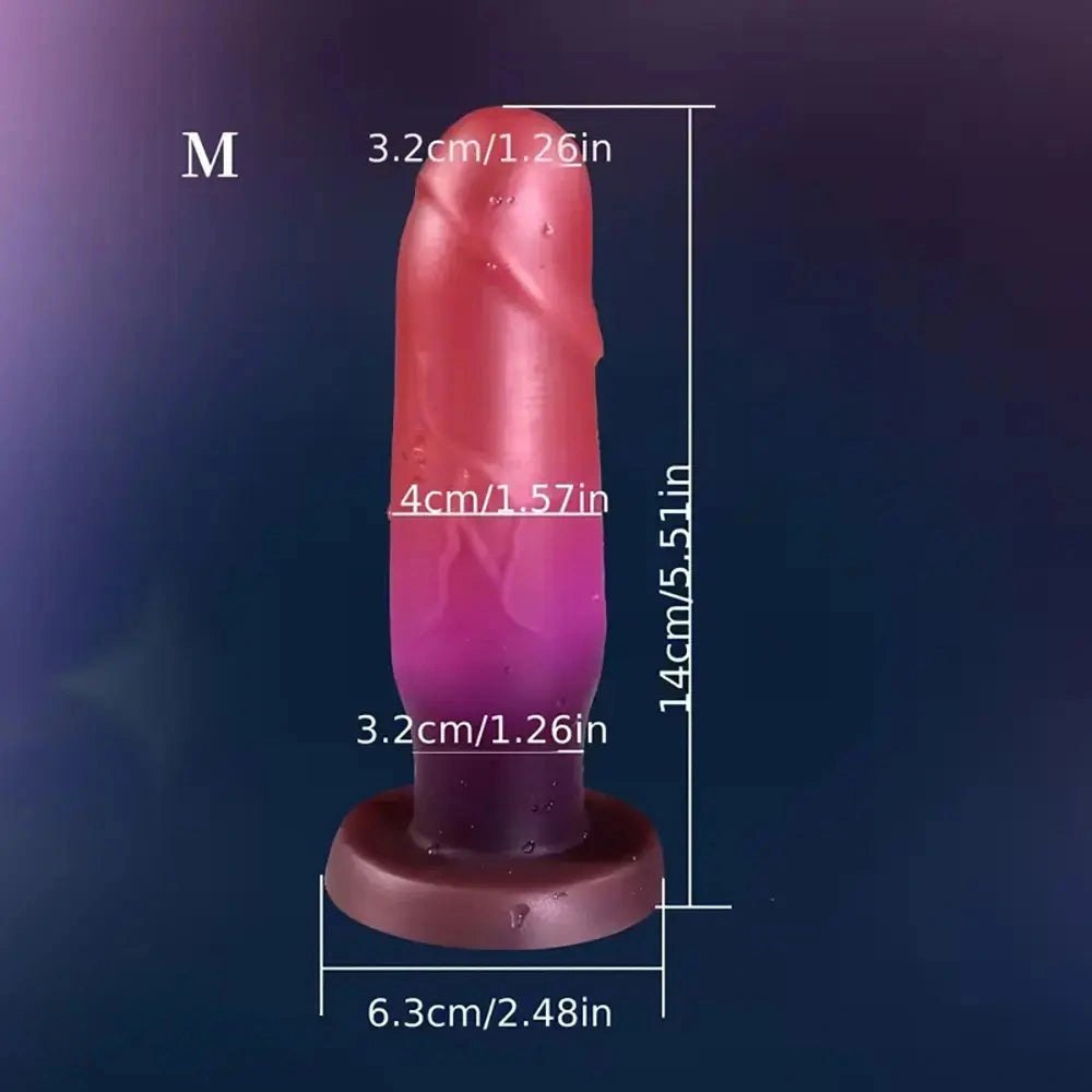 Ombre pink purple silicone small dildo, photo 3