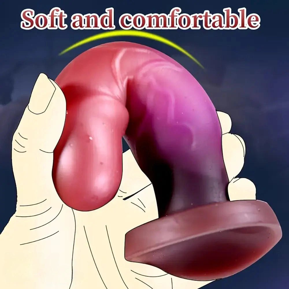 Ombre pink purple silicone small dildo, photo 4