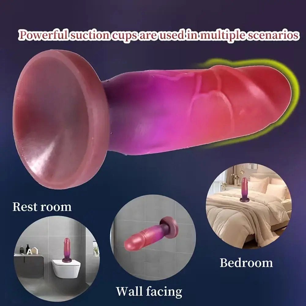 Ombre pink purple silicone small dildo, photo 7