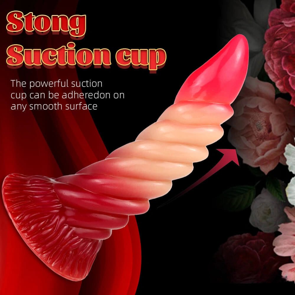 Ombre spiral fantasy dildo, photo 2
