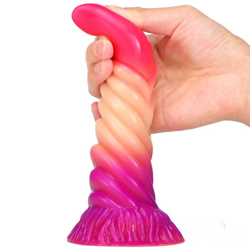 Ombre spiral fantasy dildo, photo 3