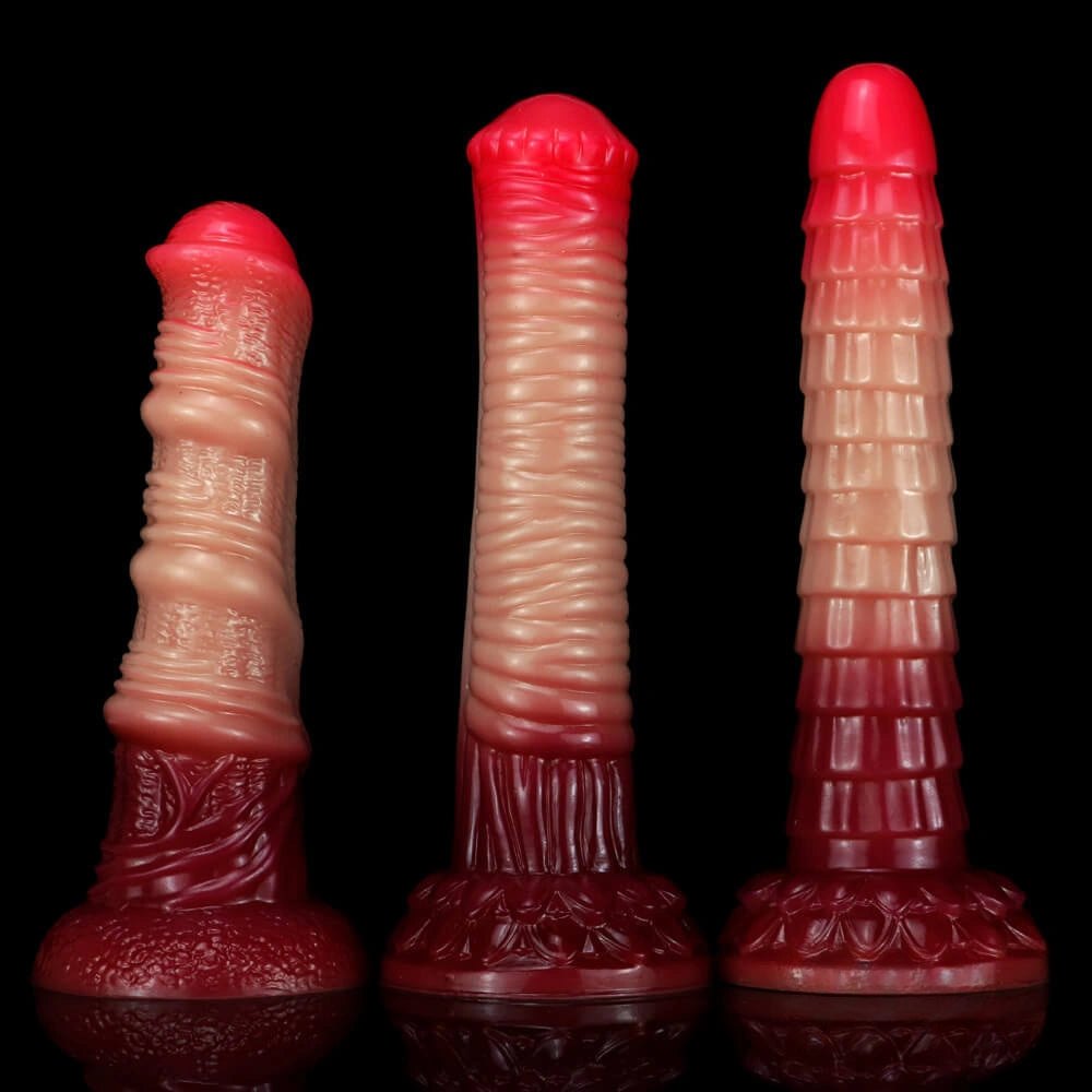Ombre ridged spiral fantasy dildo, photo 11