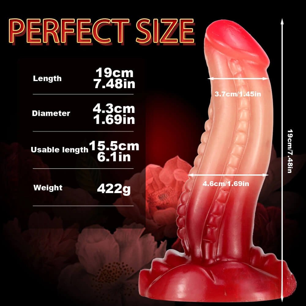 Ombre ridged spiral fantasy dildo, photo 12