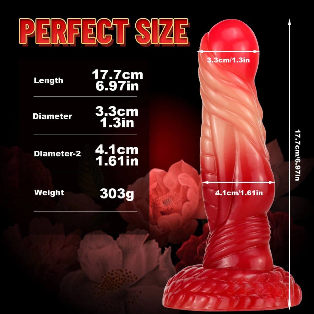 Ombre ridged spiral fantasy dildo, photo 14