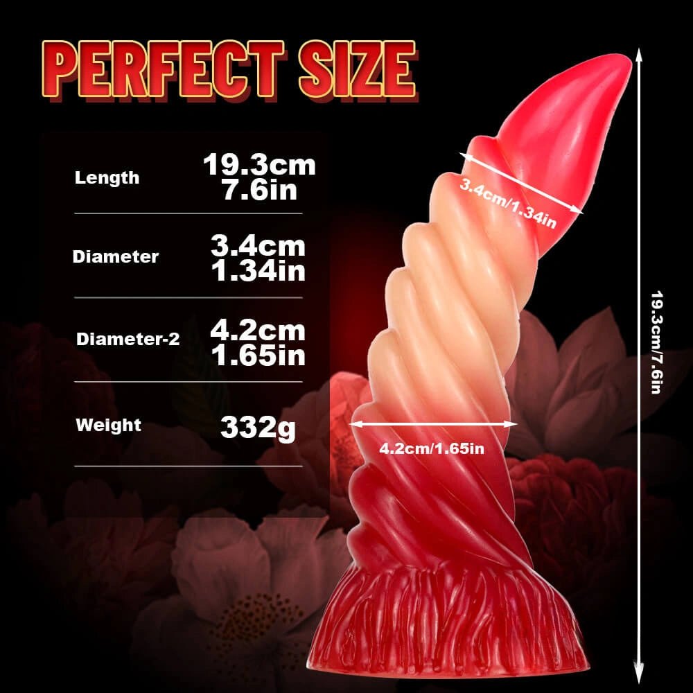 Ombre ridged spiral fantasy dildo, photo 6