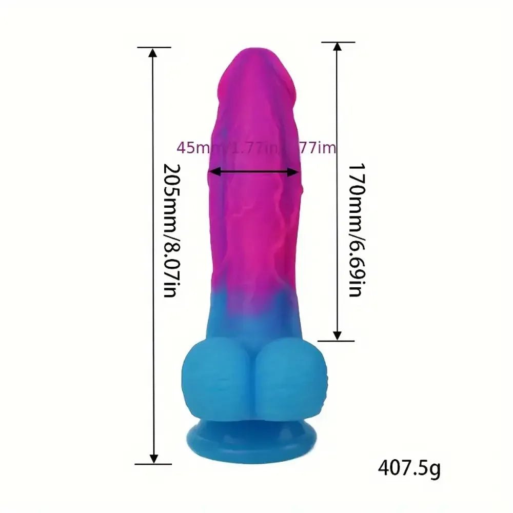 Pink and blue ombre suction cup dildo, photo 9
