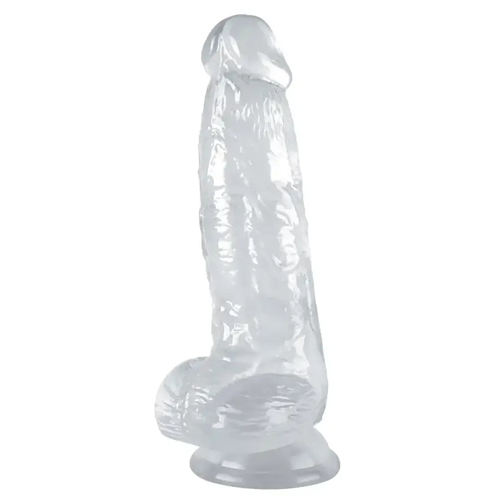 Clear blue ombre tpe suction cup dildo