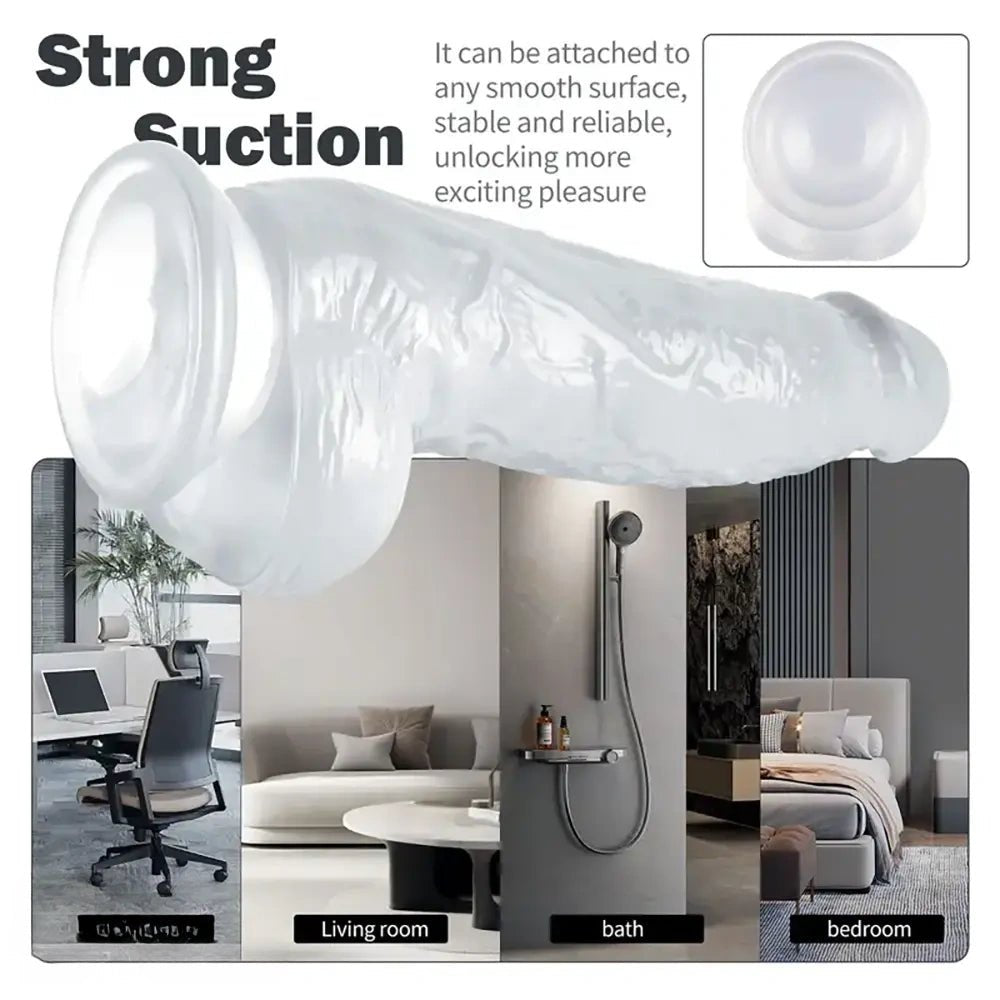 Blue ombre tpe suction cup dildo, photo 3