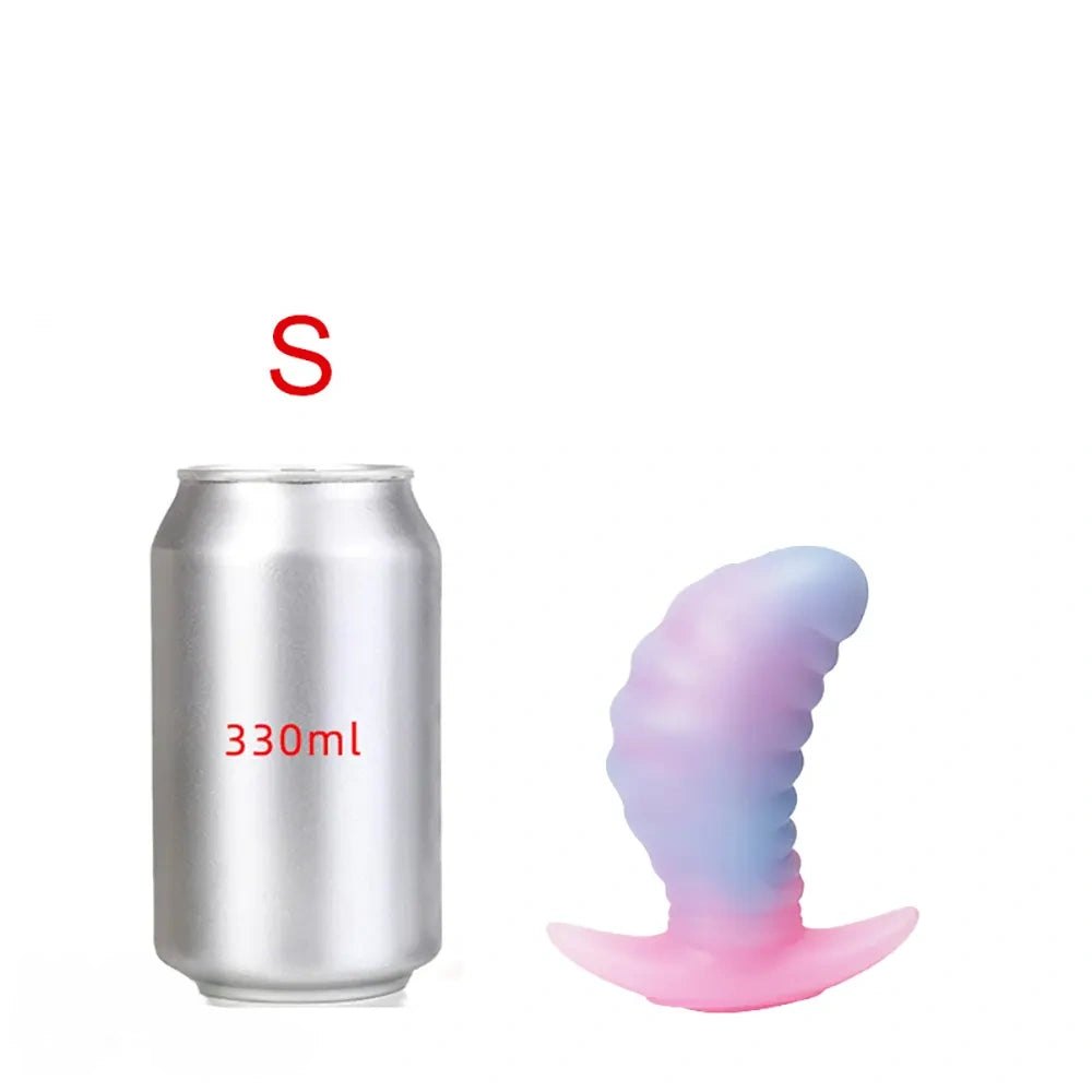 luminous silicone swirl texture butt plug