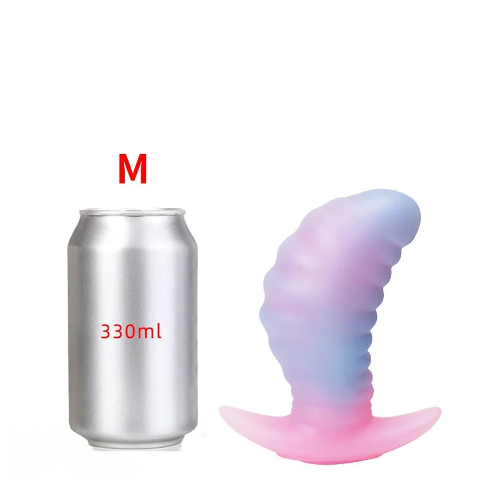 luminous silicone swirl texture butt plug