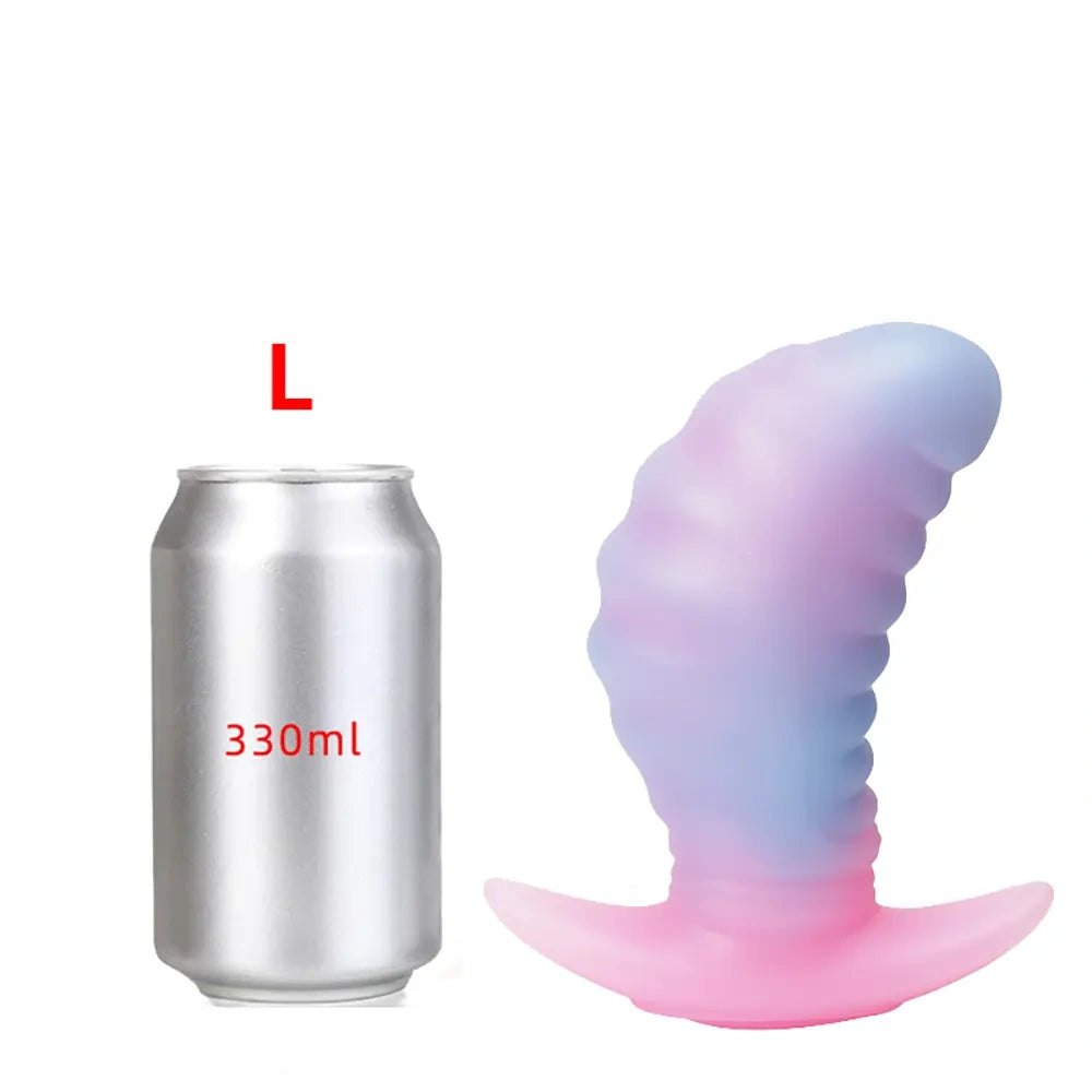 luminous silicone swirl texture butt plug