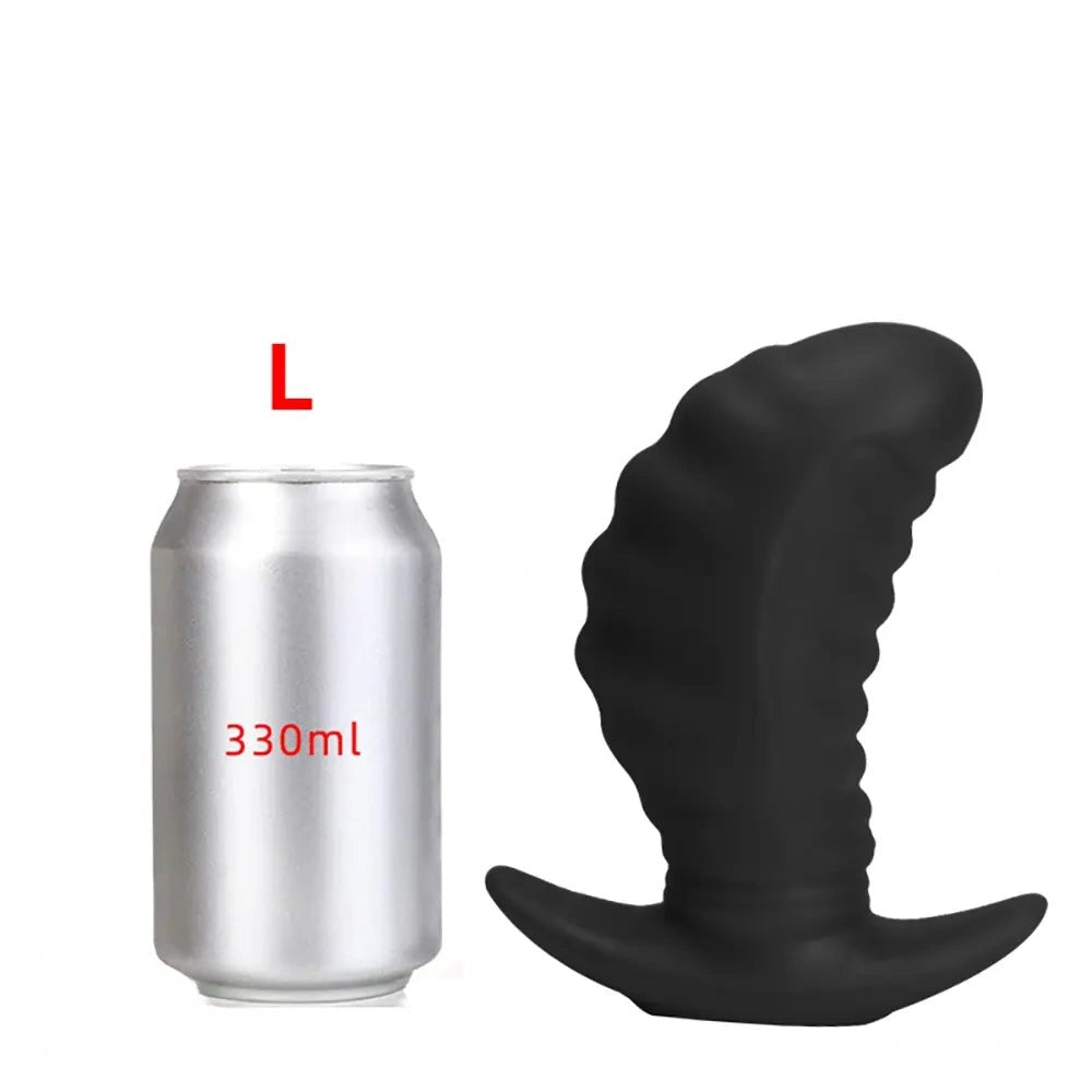 non-luminous B silicone swirl texture butt plug