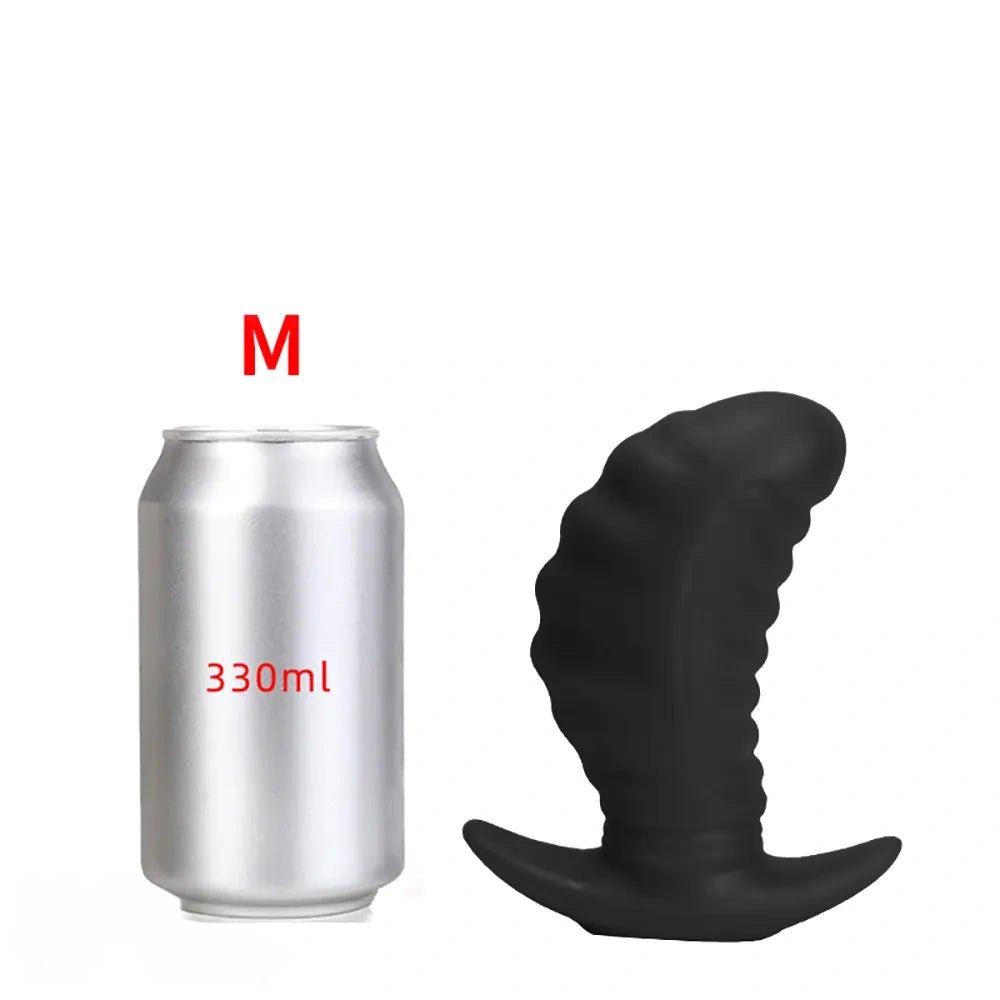 non-luminous B silicone swirl texture butt plug