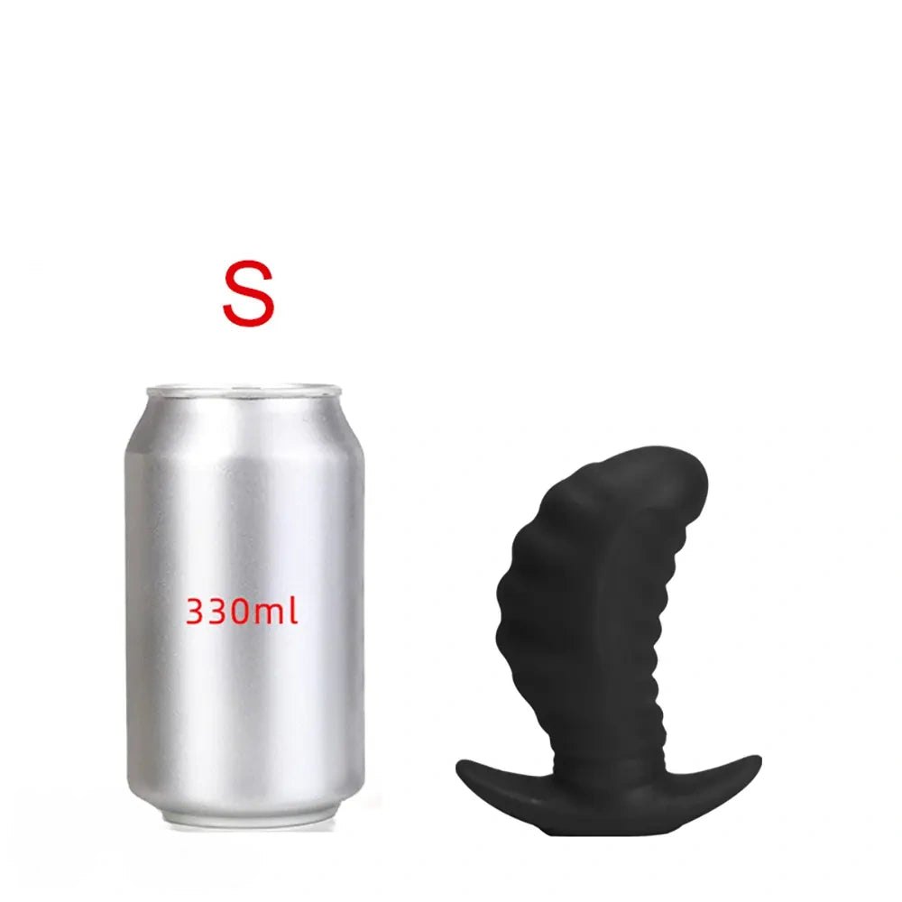 non-luminous B silicone swirl texture butt plug