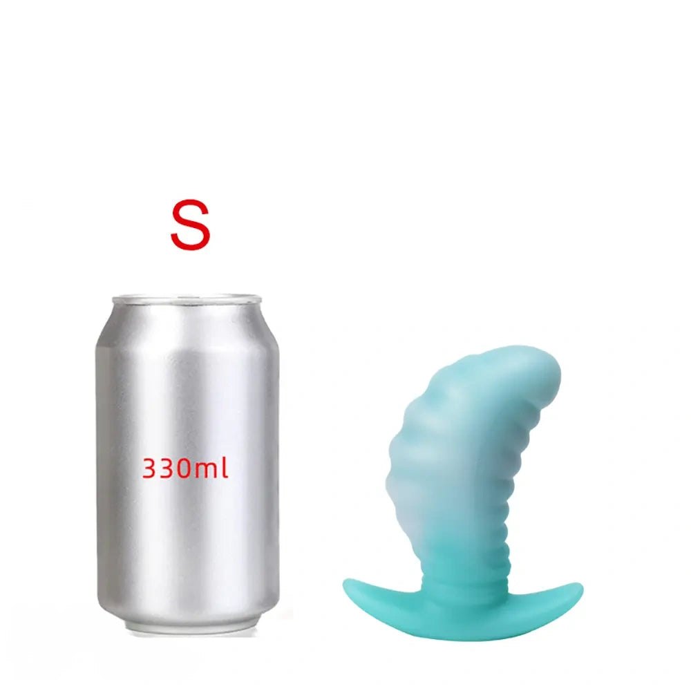non-luminous C silicone swirl texture butt plug