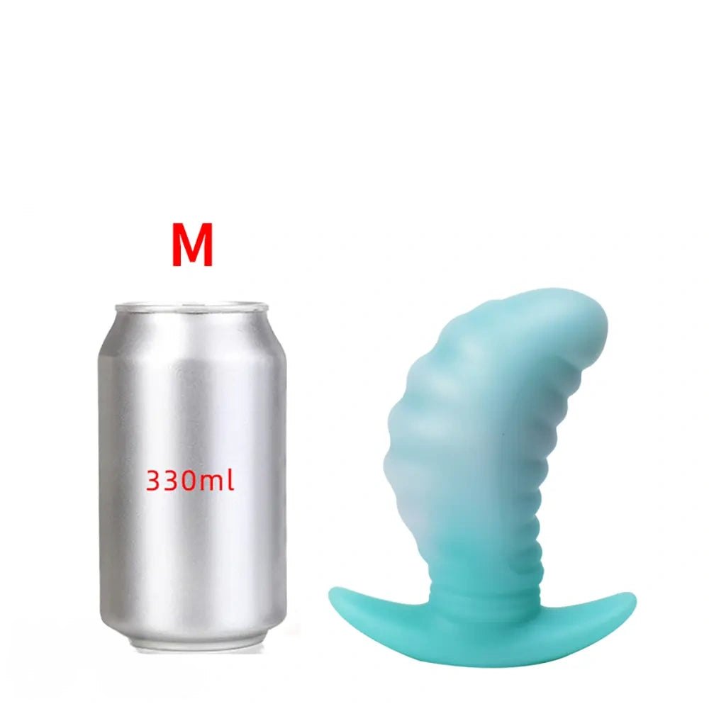 non-luminous C silicone swirl texture butt plug