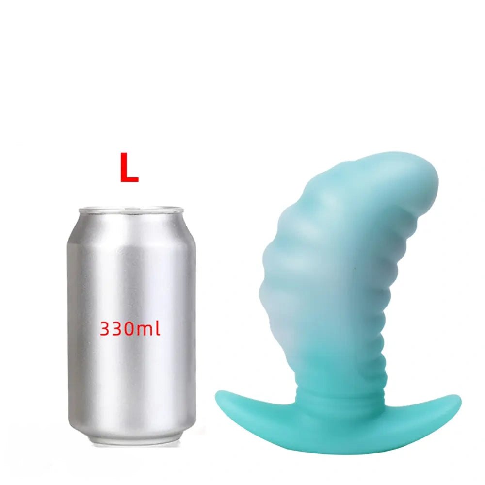 non-luminous C silicone swirl texture butt plug
