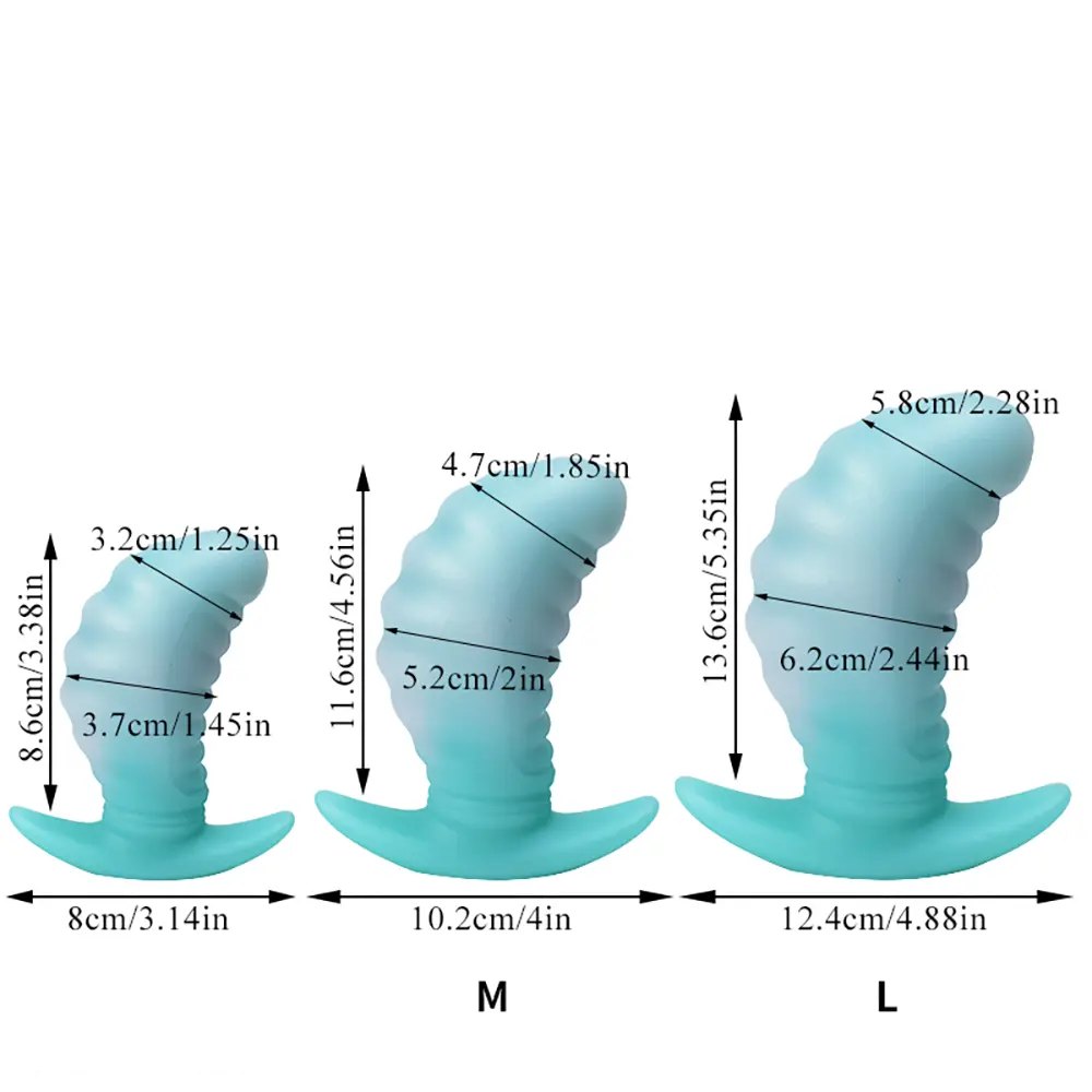 Silicone swirl texture butt plug, photo 10