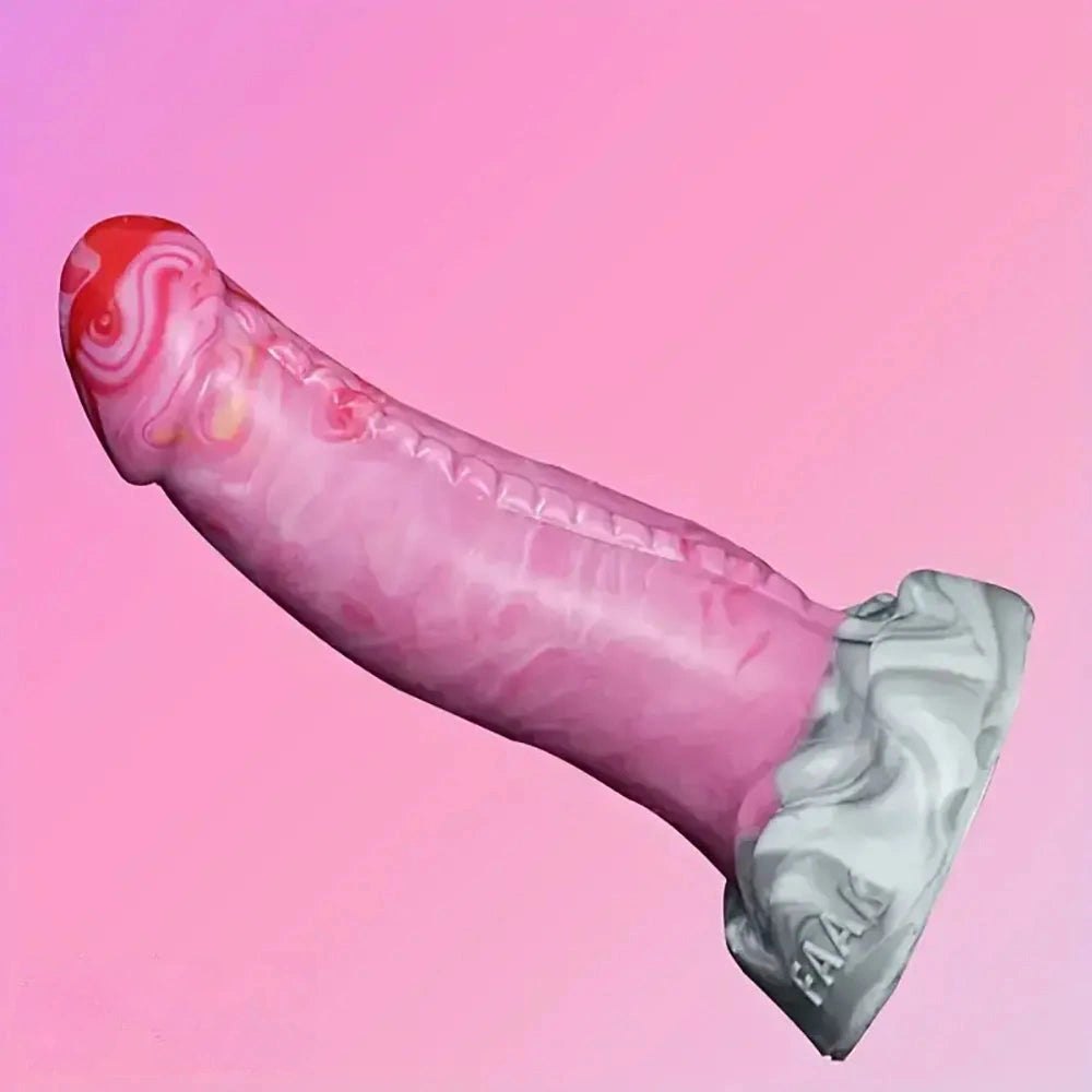 Twisted ombre silicone fantasy dildo, photo 10