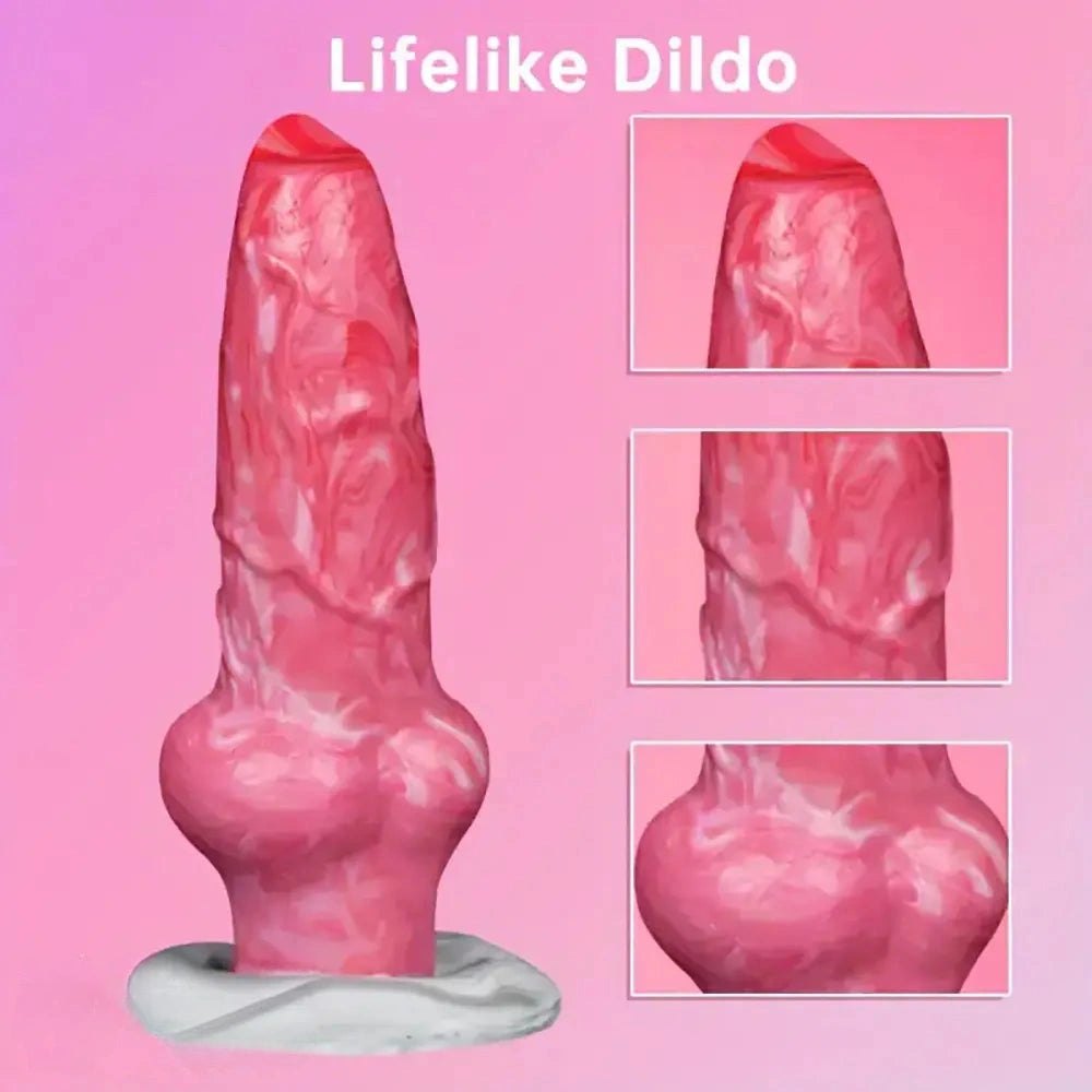 Twisted ombre silicone fantasy dildo, photo 11