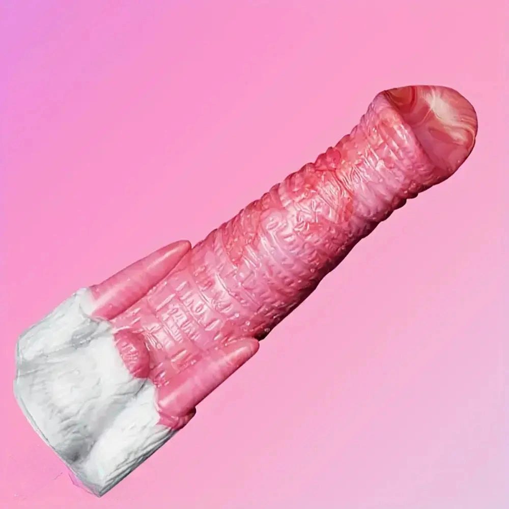 Twisted ombre silicone fantasy dildo, photo 13