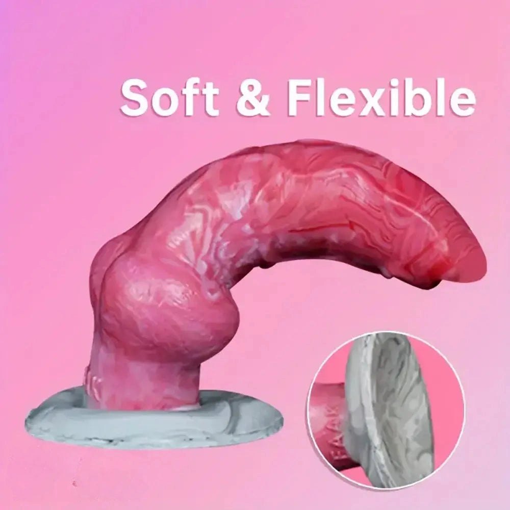 Twisted ombre silicone fantasy dildo, photo 14