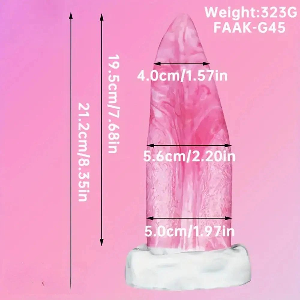 Twisted ombre silicone fantasy dildo, photo 16