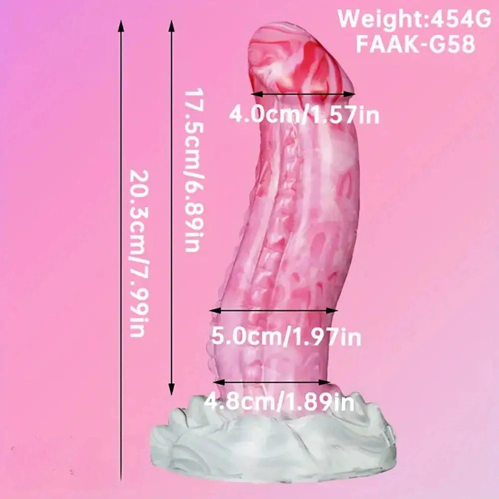Twisted ombre silicone fantasy dildo, photo 18