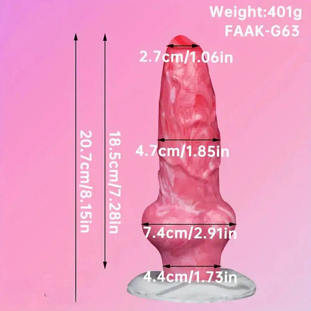 Twisted ombre silicone fantasy dildo, photo 3
