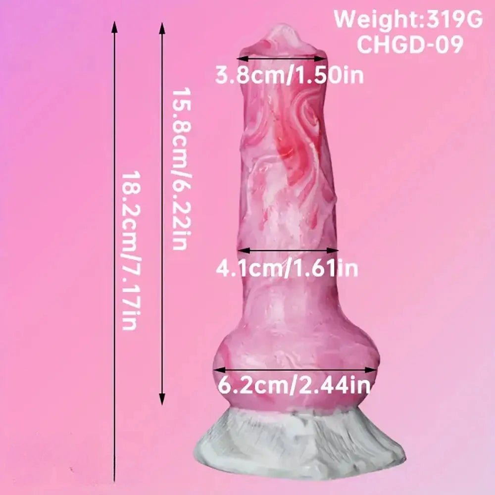 Twisted ombre silicone fantasy dildo, photo 6