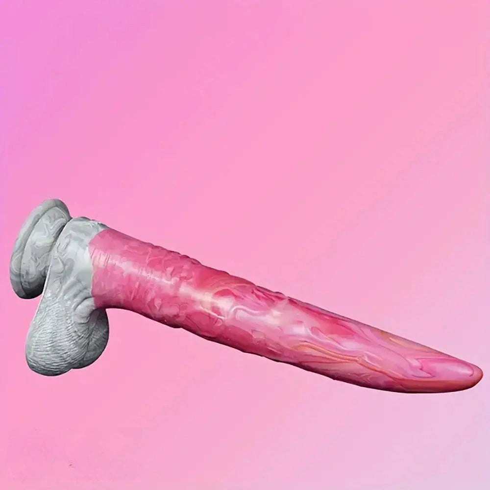 Twisted ombre silicone fantasy dildo, photo 7