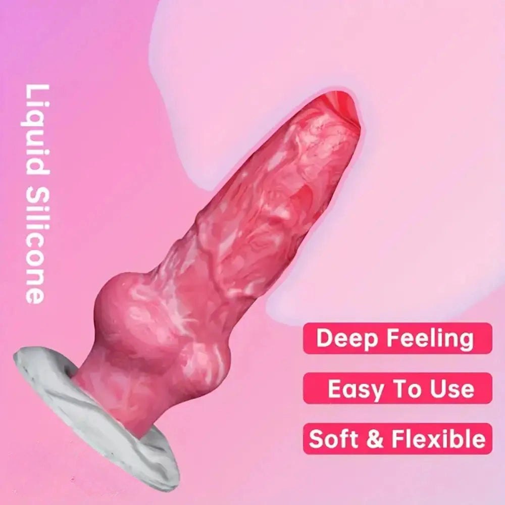 Twisted ombre silicone fantasy dildo, photo 8