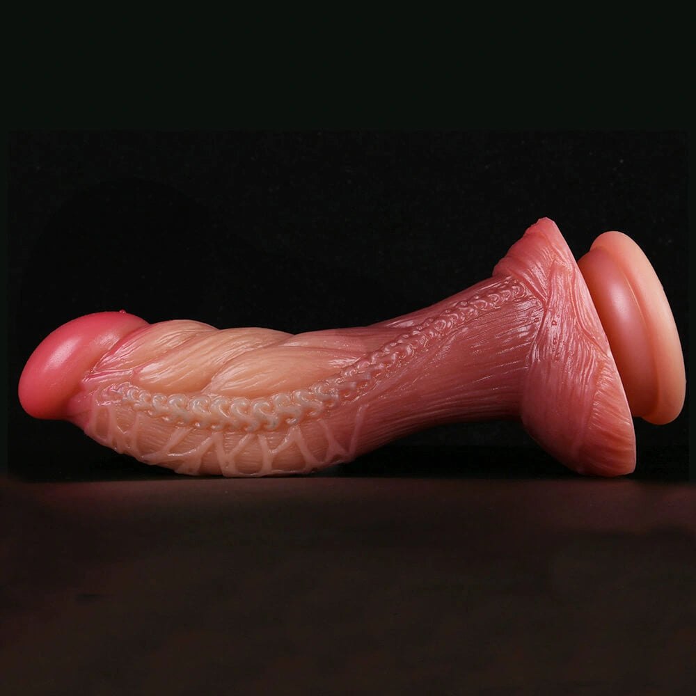 Ombre veined silicone suction cup dildo, photo 10