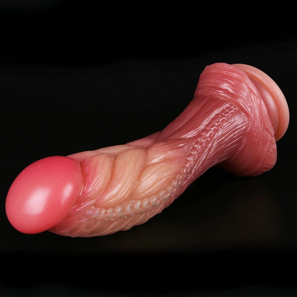 Ombre veined silicone suction cup dildo, photo 11
