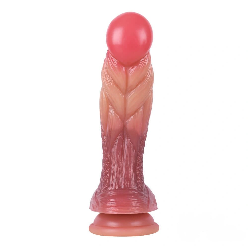 Ombre veined silicone suction cup dildo, photo 3