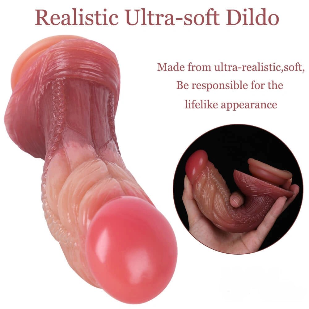 Ombre veined silicone suction cup dildo, photo 4