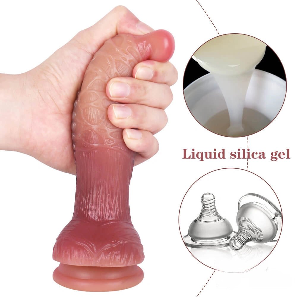 Ombre veined silicone suction cup dildo, photo 8