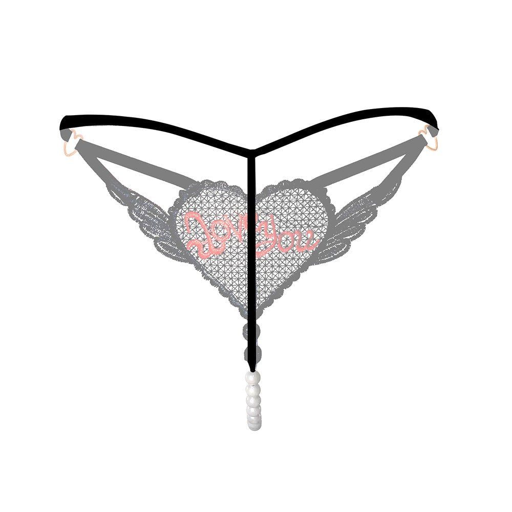 Open crotch pearl mesh thong, photo 3